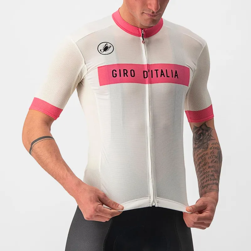 Castelli Giro d'Italia Fuori Short Sleeve Jersey in Bianco-2